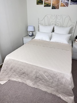 Покрывало ультрастеп однотонное полисатин Бояртекс, 12-0000, слоновая кость<12-0000, 150*210, 1,5 спальные, слоновая кость В/Н>